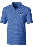 Cutter and Buck Creighton Bluejays Mens Blue Forge Pencil Stripe Design Short Sleeve Polo