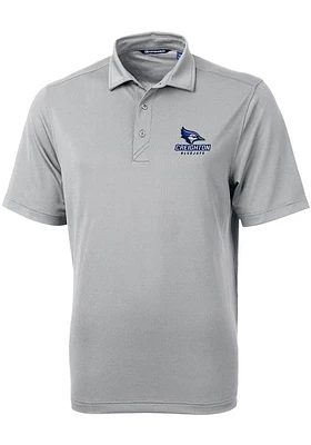 Cutter and Buck Creighton Bluejays Mens Grey Virtue Short Sleeve Polo