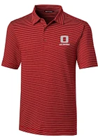 Cutter and Buck Oklahoma Sooners Mens Red Forge Pencil Stripe Short Sleeve Polo