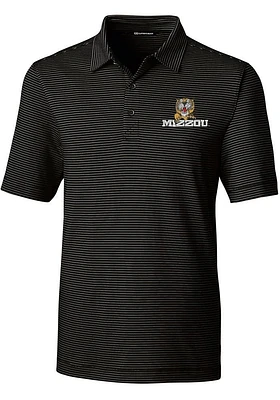 Cutter and Buck Missouri Tigers Mens Black Forge Pencil Stripe Version Short Sleeve Polo