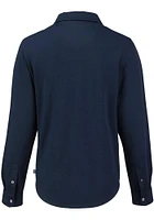 Cutter and Buck Dayton Flyers Womens Advantage Soft Pique Long Sleeve Navy Blue Dress Shirt