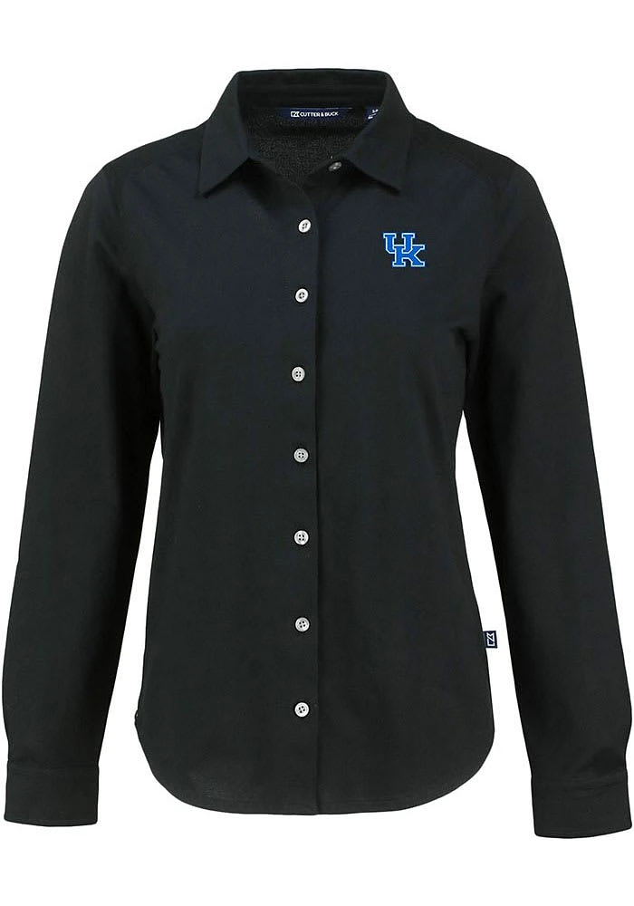 Cutter and Buck Kentucky Wildcats Womens Advantage Soft Pique Long Sleeve Dress Shirt