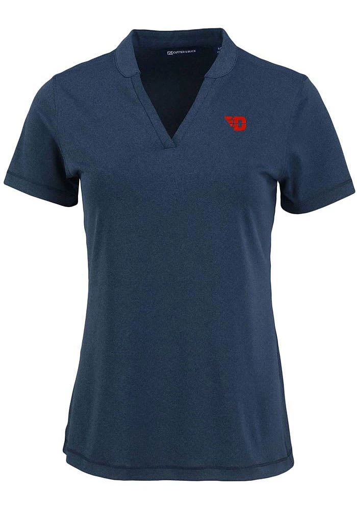 Cutter and Buck Dayton Flyers Womens Navy Blue Forge Short Sleeve T-Shirt