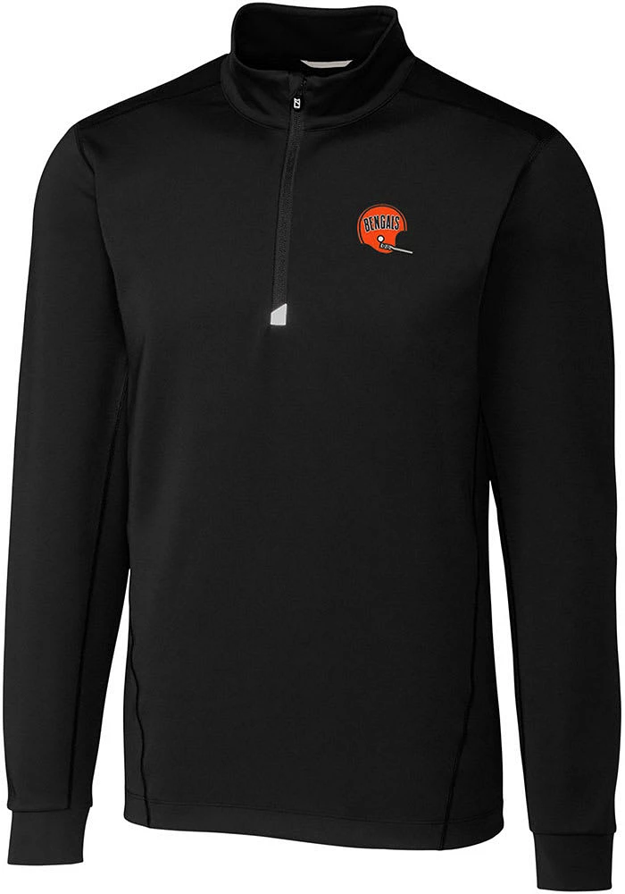 Cutter and Buck Cincinnati Bengals Mens Historic Traverse Big Tall Qtr Zip