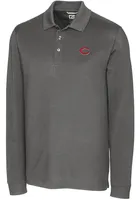 Cutter and Buck Cincinnati Reds Mens Advantage Pique Long Sleeve Polo Shirt