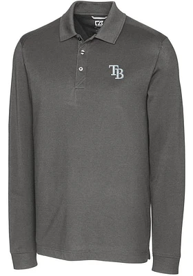 Cutter and Buck Tampa Bay Rays Mens Advantage Pique Long Sleeve Polo Shirt