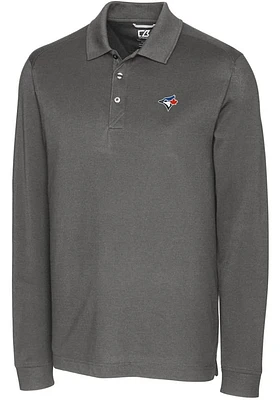 Cutter and Buck Toronto Blue Jays Mens Advantage Pique Long Sleeve Polo Shirt