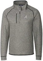 Cutter and Buck Atlanta Braves Mens Mainsail Long Sleeve Qtr Zip Pullover