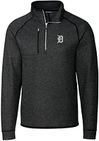 Cutter and Buck Detroit Tigers Mens Charcoal Mainsail Long Sleeve Qtr Zip Pullover