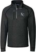 Cutter and Buck Kansas City Royals Mens Charcoal Mainsail Long Sleeve Qtr Zip Pullover