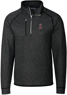 Cutter and Buck Los Angeles Angels Mens Charcoal Mainsail Long Sleeve Qtr Zip Pullover