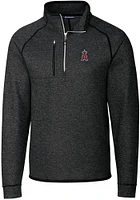 Cutter and Buck Los Angeles Angels Mens Charcoal Mainsail Long Sleeve Qtr Zip Pullover