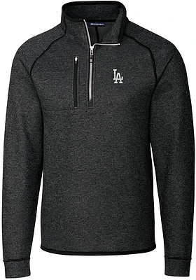 Cutter and Buck Los Angeles Dodgers Mens Charcoal Mainsail Long Sleeve Qtr Zip Pullover