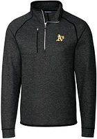 Cutter and Buck Oakland Athletics Mens Charcoal Mainsail Long Sleeve Qtr Zip Pullover