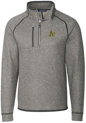 Cutter and Buck Oakland Athletics Mens Mainsail Long Sleeve Qtr Zip Pullover