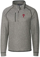 Cutter and Buck Philadelphia Phillies Mens Mainsail Long Sleeve Qtr Zip Pullover