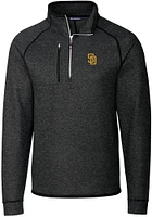Cutter and Buck San Diego Padres Mens Charcoal Mainsail Long Sleeve Qtr Zip Pullover