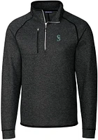 Cutter and Buck Seattle Mariners Mens Charcoal Mainsail Long Sleeve Qtr Zip Pullover