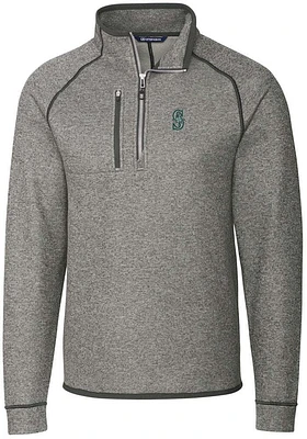 Cutter and Buck Seattle Mariners Mens Mainsail Long Sleeve Qtr Zip Pullover
