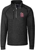 Cutter and Buck St Louis Cardinals Mens Charcoal Mainsail Long Sleeve Qtr Zip Pullover