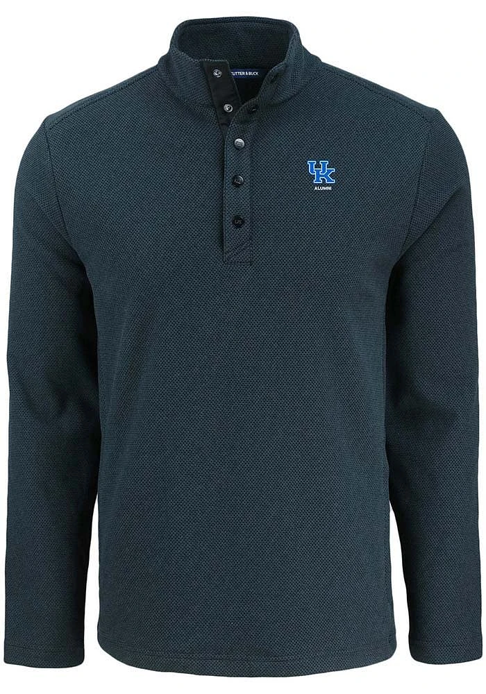 Cutter and Buck Kentucky Wildcats Mens Alumni Hunts Point Long Sleeve Qtr Zip Pullover