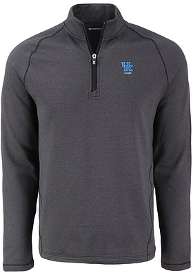 Cutter and Buck Kentucky Wildcats Mens Black Alumni Pehastin Long Sleeve Qtr Zip Pullover