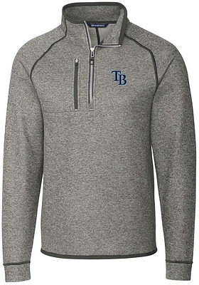 Cutter and Buck Tampa Bay Rays Mens Mainsail Long Sleeve Qtr Zip Pullover
