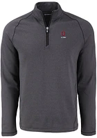 Cutter and Buck Ohio State Buckeyes Mens Black Alumni Pehastin Long Sleeve Qtr Zip Pullover