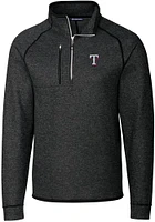 Cutter and Buck Texas Rangers Mens Charcoal Mainsail Long Sleeve Qtr Zip Pullover