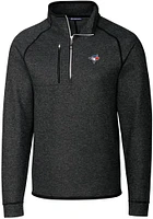 Cutter and Buck Toronto Blue Jays Mens Charcoal Mainsail Long Sleeve Qtr Zip Pullover