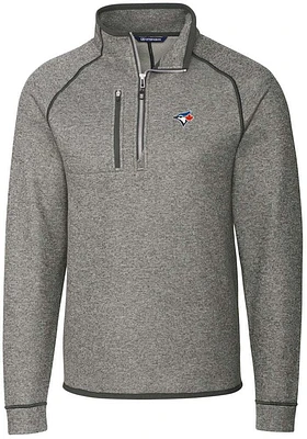 Cutter and Buck Toronto Blue Jays Mens Mainsail Long Sleeve Qtr Zip Pullover
