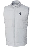Cutter and Buck Atlanta Braves Mens Grey Stealth Hybrid Quilted Sleeveless Jacket