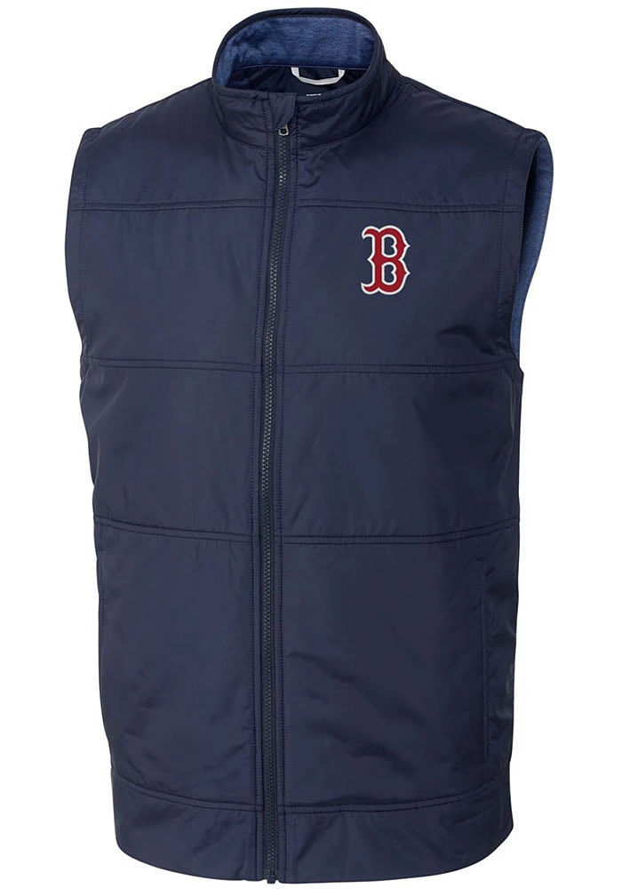 Cutter and Buck Boston Red Sox Mens Navy Blue Stealth Hybrid Quilted Sleeveless Jacket