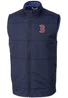 Cutter and Buck Boston Red Sox Mens Navy Blue Stealth Hybrid Quilted Sleeveless Jacket