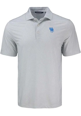 Cutter and Buck Kentucky Wildcats Mens Grey Alumni Pike Diamond Dot Short Sleeve Polo