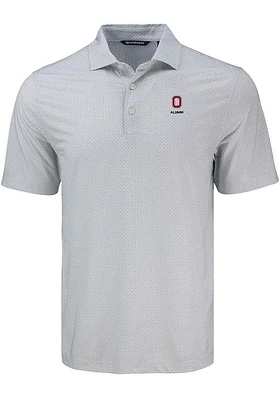 Cutter and Buck Ohio State Buckeyes Mens Grey Alumni Pike Diamond Dot Short Sleeve Polo