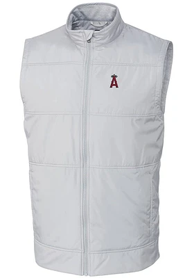 Cutter and Buck Los Angeles Angels Mens Grey Stealth Hybrid Quilted Sleeveless Jacket