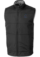 Cutter and Buck Miami Marlins Mens Stealth Hybrid Quilted Sleeveless Jacket