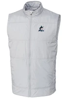 Cutter and Buck Miami Marlins Mens Stealth Hybrid Quilted Sleeveless Jacket