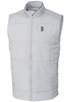 Cutter and Buck Seattle Mariners Mens Grey Stealth Hybrid Quilted Sleeveless Jacket