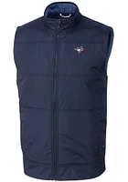 Cutter and Buck Toronto Blue Jays Mens Navy Stealth Hybrid Quilted Sleeveless Jacket
