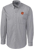 Cutter and Buck Cincinnati Bengals Mens Charcoal Historic Easy Care Stretch Big Tall Dress Shi..