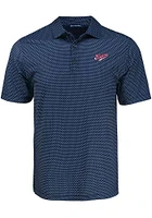 Cutter and Buck Dayton Flyers Navy Blue Vault Shadow Check Big and Tall Polo