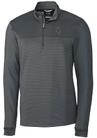 Cutter and Buck Chicago White Sox Mens Grey Traverse Stripe Stretch Long Sleeve Qtr Zip Pullover