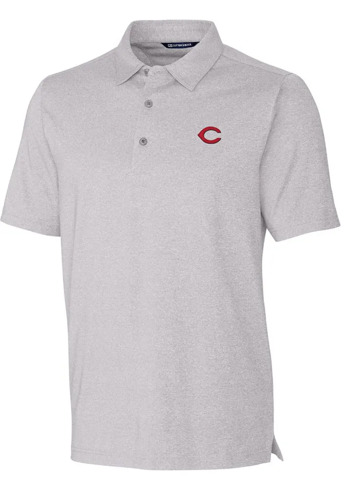 Cutter and Buck Cincinnati Reds Mens Forge Heathered Short Sleeve Polo