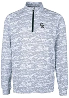 Cutter and Buck Colorado Rockies Mens Charcoal Traverse Camo Print Stretch Long Sleeve Qtr Zip P..