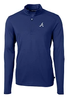 Cutter and Buck Atlanta Braves Mens Virtue Eco Pique Long Sleeve Qtr Zip Pullover