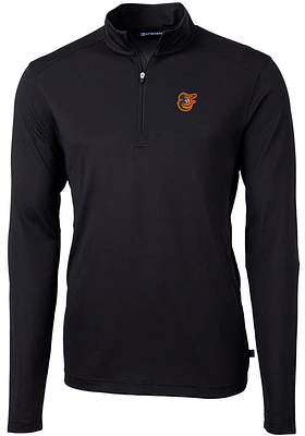 Cutter and Buck Baltimore Orioles Mens Virtue Eco Pique Long Sleeve Qtr Zip Pullover