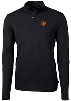 Cutter and Buck Baltimore Orioles Mens Virtue Eco Pique Long Sleeve Qtr Zip Pullover