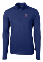 Cutter and Buck Chicago Cubs Mens Virtue Eco Pique Long Sleeve Qtr Zip Pullover